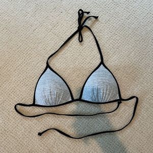 H&M Grey Triangle Bikini Top, Size 6
